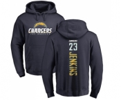 NFL Nike Los Angeles Chargers #23 Rayshawn Jenkins Navy Blue Backer Pullover Hoodie