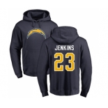 NFL Nike Los Angeles Chargers #23 Rayshawn Jenkins Navy Blue Name & Number Logo Pullover Hoodie