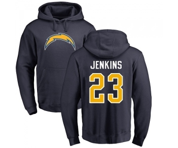 NFL Nike Los Angeles Chargers #23 Rayshawn Jenkins Navy Blue Name & Number Logo Pullover Hoodie