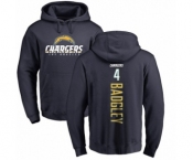 NFL Nike Los Angeles Chargers #4 Michael Badgley Navy Blue Backer Pullover Hoodie