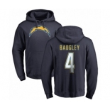 NFL Nike Los Angeles Chargers #4 Michael Badgley Navy Blue Name & Number Logo Pullover Hoodie