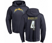 NFL Nike Los Angeles Chargers #4 Michael Badgley Navy Blue Name & Number Logo Pullover Hoodie