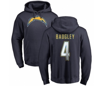 NFL Nike Los Angeles Chargers #4 Michael Badgley Navy Blue Name & Number Logo Pullover Hoodie