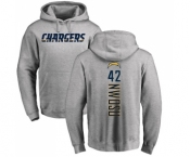 NFL Nike Los Angeles Chargers #42 Uchenna Nwosu Ash Backer Pullover Hoodie