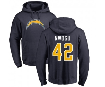 NFL Nike Los Angeles Chargers #42 Uchenna Nwosu Navy Blue Name & Number Logo Pullover Hoodie