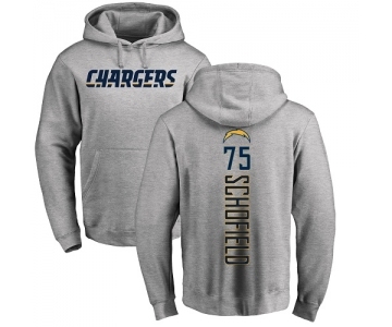 NFL Nike Los Angeles Chargers #75 Michael Schofield Ash Backer Pullover Hoodie