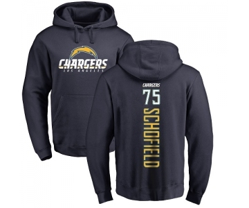 NFL Nike Los Angeles Chargers #75 Michael Schofield Navy Blue Backer Pullover Hoodie