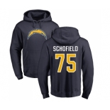 NFL Nike Los Angeles Chargers #75 Michael Schofield Navy Blue Name & Number Logo Pullover Hoodie