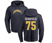 NFL Nike Los Angeles Chargers #75 Michael Schofield Navy Blue Name & Number Logo Pullover Hoodie