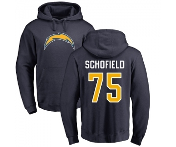 NFL Nike Los Angeles Chargers #75 Michael Schofield Navy Blue Name & Number Logo Pullover Hoodie