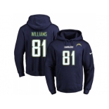 Nike Los Angeles Chargers #81 Mike Williams Navy Blue Name & Number Pullover NFL Hoodie