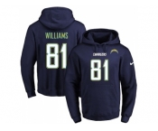 Nike Los Angeles Chargers #81 Mike Williams Navy Blue Name & Number Pullover NFL Hoodie