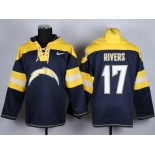 Nike San Diego Charger #17 Rivers blue jersey(pullover hooded sweatshirt)