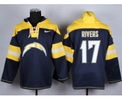 Nike San Diego Charger #17 Rivers blue jersey(pullover hooded sweatshirt)