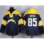 Nike San Diego Charger #85 Gates blue jersey(pullover hooded sweatshirt)