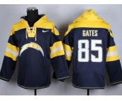 Nike San Diego Charger #85 Gates blue jersey(pullover hooded sweatshirt)