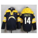 Nike San Diego Chargers #14 Dan Fouts Navy Blue Player Pullover Hoodie