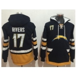 Nike San Diego Chargers #17 Philip Rivers Navy Blue Gold Name & Number Pullover NFL Hoodie