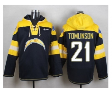 Nike San Diego Chargers #21 LaDainian Tomlinson Navy Blue Player Pullover Hoodie