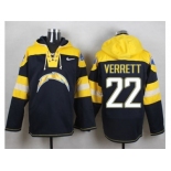 Nike San Diego Chargers #22 Jason Verrett Navy Blue Player Pullover Hoodie