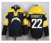 Nike San Diego Chargers #22 Jason Verrett Navy Blue Player Pullover Hoodie