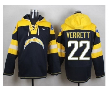 Nike San Diego Chargers #22 Jason Verrett Navy Blue Player Pullover Hoodie