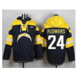 Nike San Diego Chargers #24 Brandon Flowers Navy Blue Player Pullover Hoodie