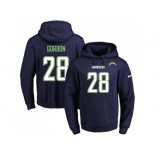 Nike San Diego Chargers #28 Melvin Gordon Navy Blue Name & Number Pullover NFL Hoodie