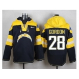 Nike San Diego Chargers #28 Melvin Gordon Navy Blue Player Pullover Hoodie