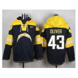 Nike San Diego Chargers #43 Branden Oliver Navy Blue Player Pullover Hoodie