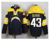 Nike San Diego Chargers #43 Branden Oliver Navy Blue Player Pullover Hoodie