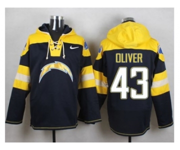 Nike San Diego Chargers #43 Branden Oliver Navy Blue Player Pullover Hoodie