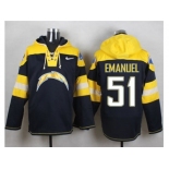 Nike San Diego Chargers #51 Kyle Emanuel Navy Blue Player Pullover Hoodie