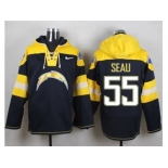 Nike San Diego Chargers #55 Junior Seau Navy Blue Player Pullover Hoodie