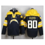 Nike San Diego Chargers #80 Malcom Floyd Navy Blue Player Pullover Hoodie