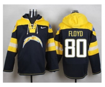 Nike San Diego Chargers #80 Malcom Floyd Navy Blue Player Pullover Hoodie