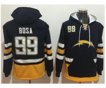 Nike San Diego Chargers #99 Joey Bosa Navy Blue Gold Name & Number Pullover NFL Hoodie