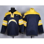 Nike San Diego Chargers blank yellow-blue jerseys[pullover hooded sweatshirt]