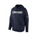 San Diego Chargers Nike Navy Blue KO Wordmark Performance Hoodie