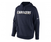 San Diego Chargers Nike Navy Blue KO Wordmark Performance Hoodie