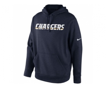 San Diego Chargers Nike Navy Blue KO Wordmark Performance Hoodie