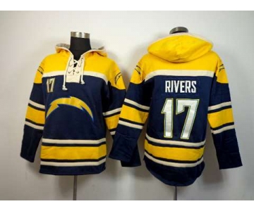 nike nfl jerseys san diego chargers #17 philip rivers yellow-blue[pullover hooded sweatshirt]