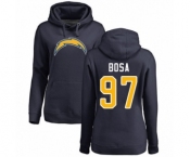 Football Women's Los Angeles Chargers #97 Joey Bosa Navy Blue Name & Number Logo Pullover Hoodie