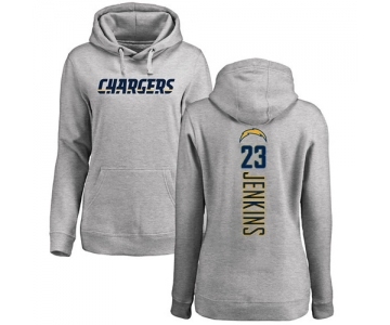 NFL Women's Nike Los Angeles Chargers #23 Rayshawn Jenkins Ash Backer Pullover Hoodie