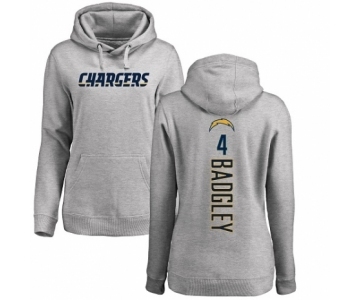 NFL Women's Nike Los Angeles Chargers #4 Michael Badgley Ash Backer Pullover Hoodie