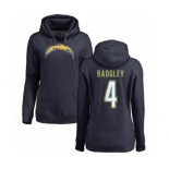 NFL Women's Nike Los Angeles Chargers #4 Michael Badgley Navy Blue Name & Number Logo Pullover Hoodie