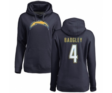 NFL Women's Nike Los Angeles Chargers #4 Michael Badgley Navy Blue Name & Number Logo Pullover Hoodie