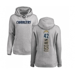 NFL Women's Nike Los Angeles Chargers #42 Uchenna Nwosu Ash Backer Pullover Hoodie