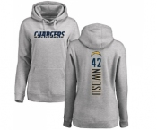 NFL Women's Nike Los Angeles Chargers #42 Uchenna Nwosu Ash Backer Pullover Hoodie