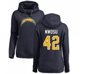 NFL Women's Nike Los Angeles Chargers #42 Uchenna Nwosu Navy Blue Name & Number Logo Pullover Hoodie